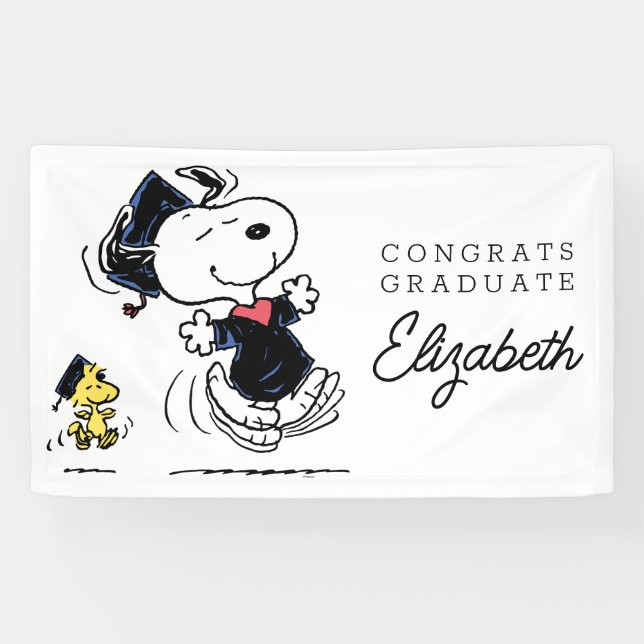 Peanuts | Snoopy & Woodstock Graduation Banner (Horizontal)