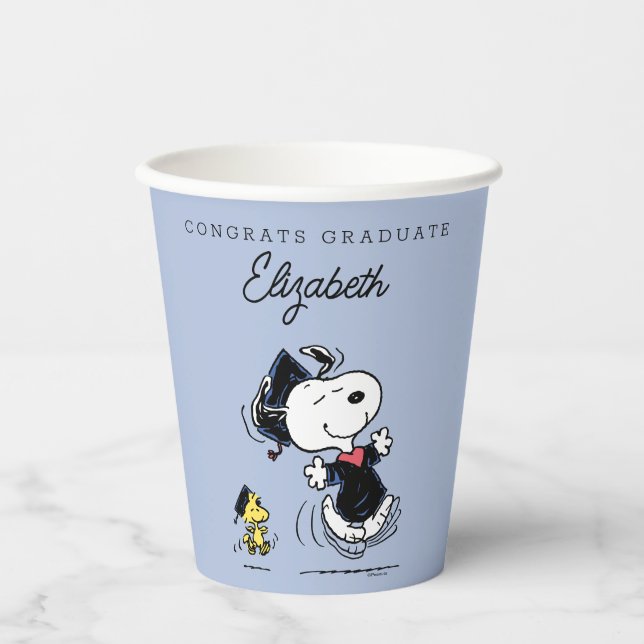 Peanuts | Snoopy & Woodstock Graduation Paper Cups (Front)