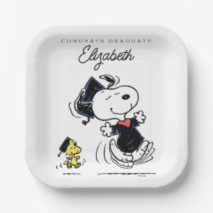 Peanuts   Snoopy & Woodstock Graduation Paper Plate