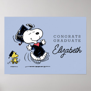 Peanuts Snoopy & Woodstock Graduation Poster