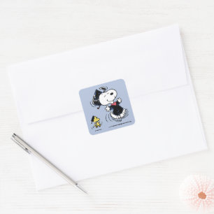 Peanuts   Snoopy & Woodstock Graduation Square Sticker