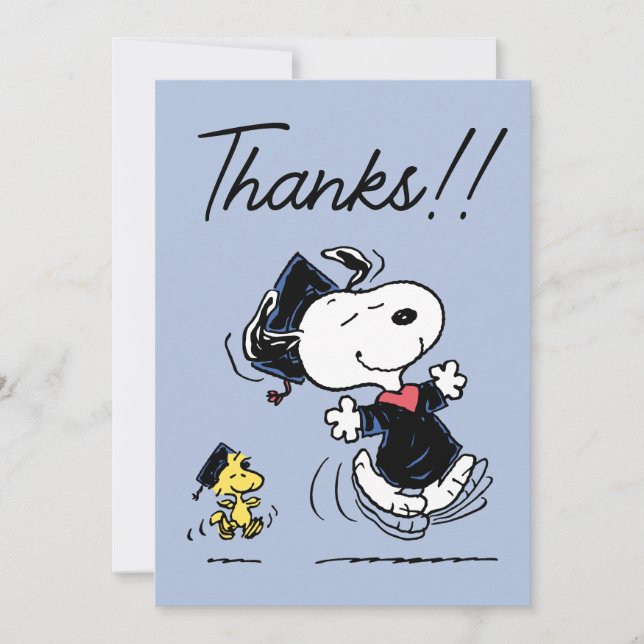 Peanuts | Snoopy & Woodstock Graduation Thank You (Front)