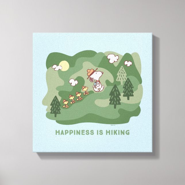 Peanuts | Snoopy & Woodstock Happiness is Hiking Canvas Print (Front)