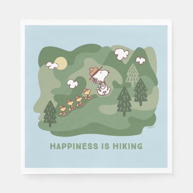 Peanuts | Snoopy & Woodstock Happiness is Hiking Napkin (Front)