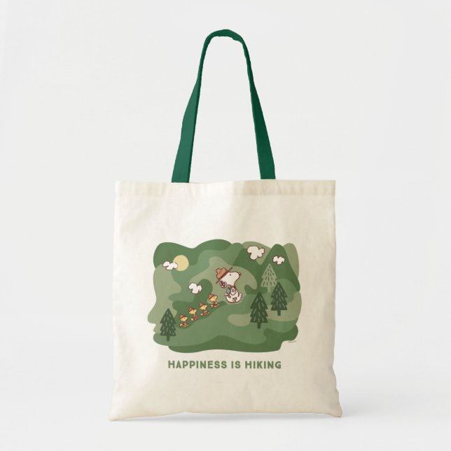 Peanuts | Snoopy & Woodstock Happiness is Hiking Tote Bag (Front)