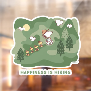 Peanuts   Snoopy & Woodstock Happiness is Hiking Window Cling