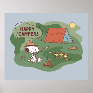 Peanuts Snoopy & Woodstock Happy Campers 2 Poster