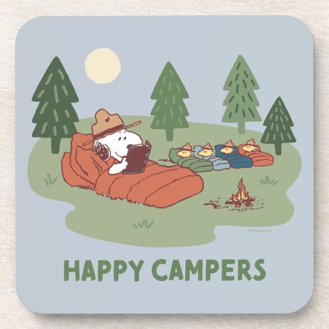 Peanuts | Snoopy & Woodstock Happy Campers Coaster (Front)