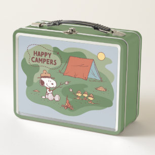 Peanuts   Snoopy & Woodstock Happy Campers Metal Lunch Box