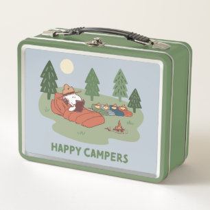Peanuts Snoopy & Woodstock Happy Campers Metal Lunch Box