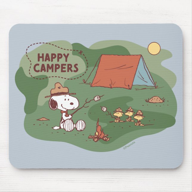 Peanuts | Snoopy & Woodstock Happy Campers Mouse Mat (Front)