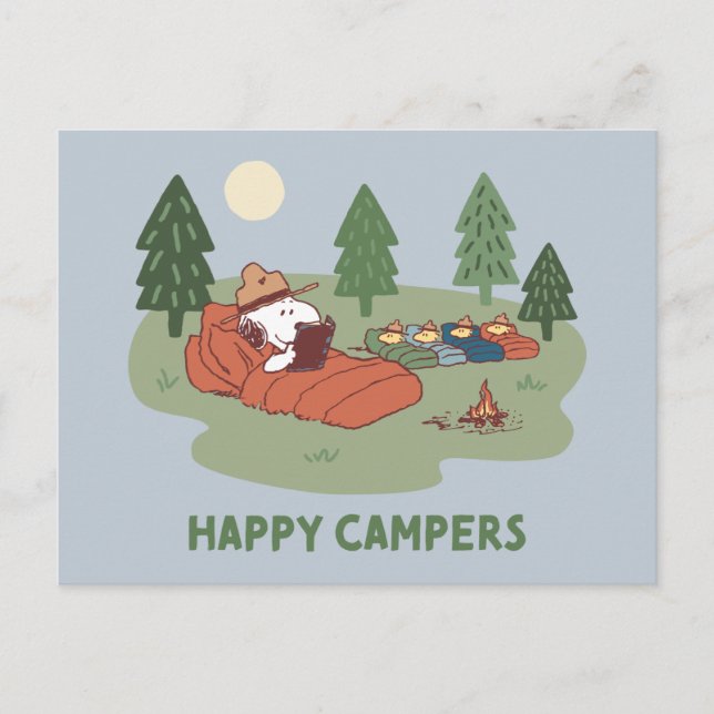 Peanuts | Snoopy & Woodstock Happy Campers Postcard (Front)