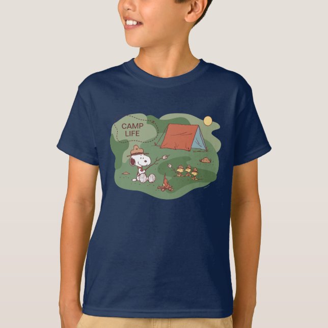 Peanuts | Snoopy & Woodstock Happy Campers T-Shirt (Front)