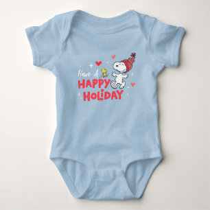 Peanuts Snoopy & Woodstock Happy Holidays Baby Bodysuit