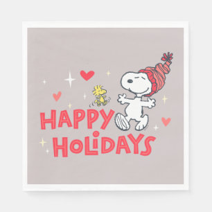 Peanuts   Snoopy & Woodstock Happy Holidays Napkin