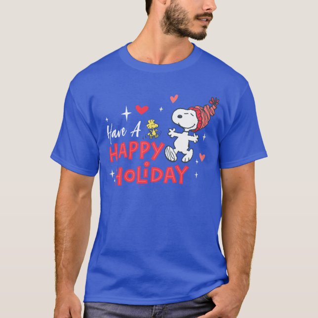 Peanuts | Snoopy & Woodstock Happy Holidays T-Shirt (Front)