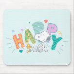 Peanuts | Snoopy & Woodstock Happy Mouse Mat<br><div class="desc">Add this cute pastel play time design featuring Snoopy & Woodstock to your collection or give as a gift.</div>