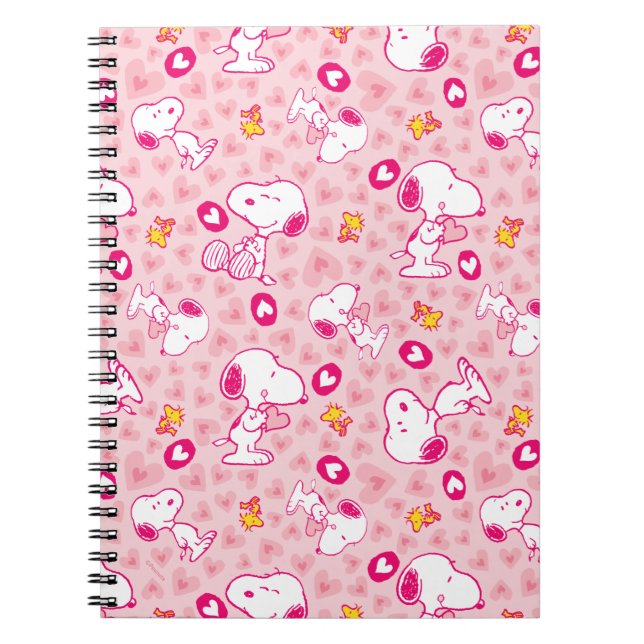 Peanuts | Snoopy & Woodstock Heart Pattern Notebook (Front)