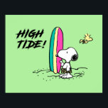 Peanuts | Snoopy & Woodstock High Tide Poster<br><div class="desc">Check out this cute Peanuts design featuring Snoopy running towards the ocean.</div>