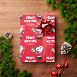 Peanuts | Snoopy & Woodstock Ho Ho | Add Your Name Wrapping Paper<br><div class="desc">Wrap that special holiday gift with a fun Peanuts Christmas design.  Personalise by adding name or custom text!</div>