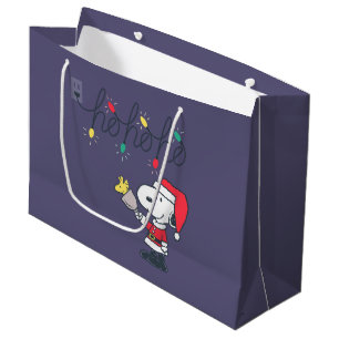 Peanuts   Snoopy & Woodstock Ho Ho Ho Large Gift Bag