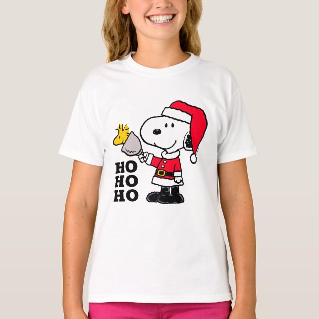 Peanuts | Snoopy & Woodstock Ho Ho Ho T-Shirt (Front)