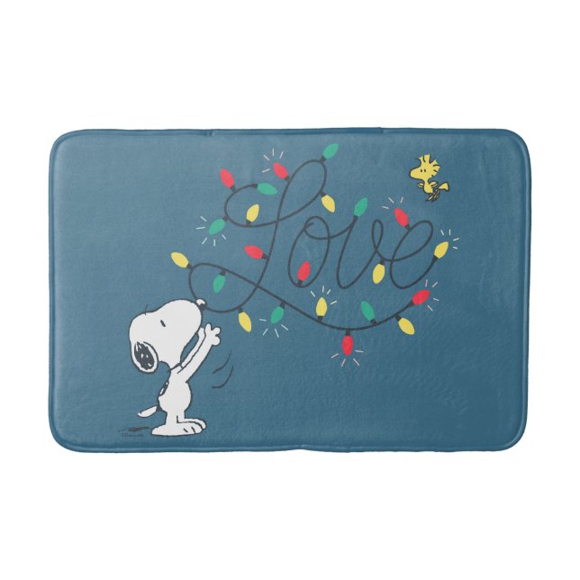 Peanuts | Snoopy & Woodstock Holiday Decorating Bath Mat (Front)
