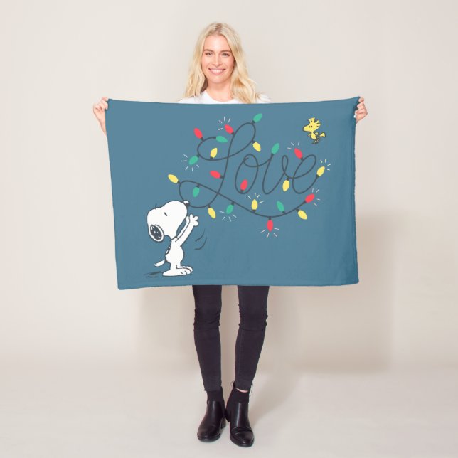 Peanuts | Snoopy & Woodstock Holiday Fleece Blanket (In Situ)