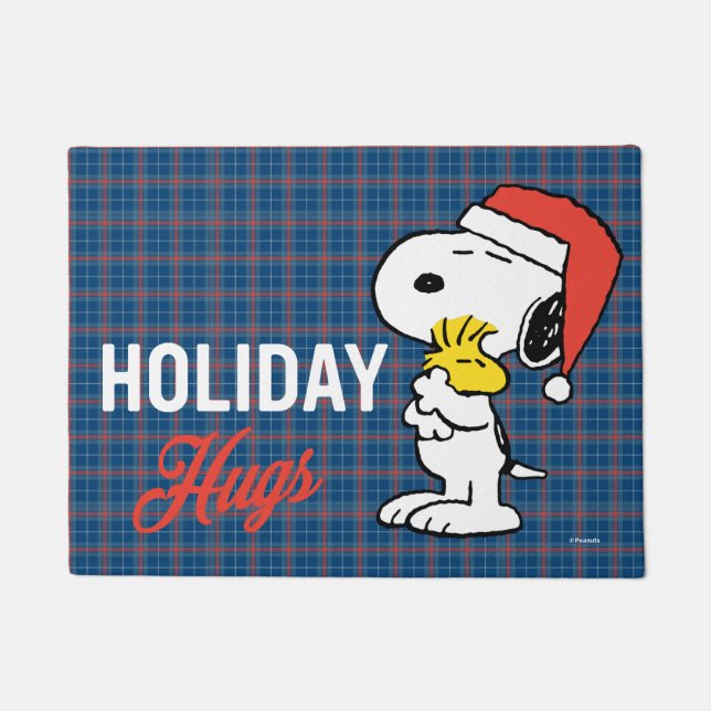 Peanuts | Snoopy & Woodstock Holiday Hugs Doormat (Front)