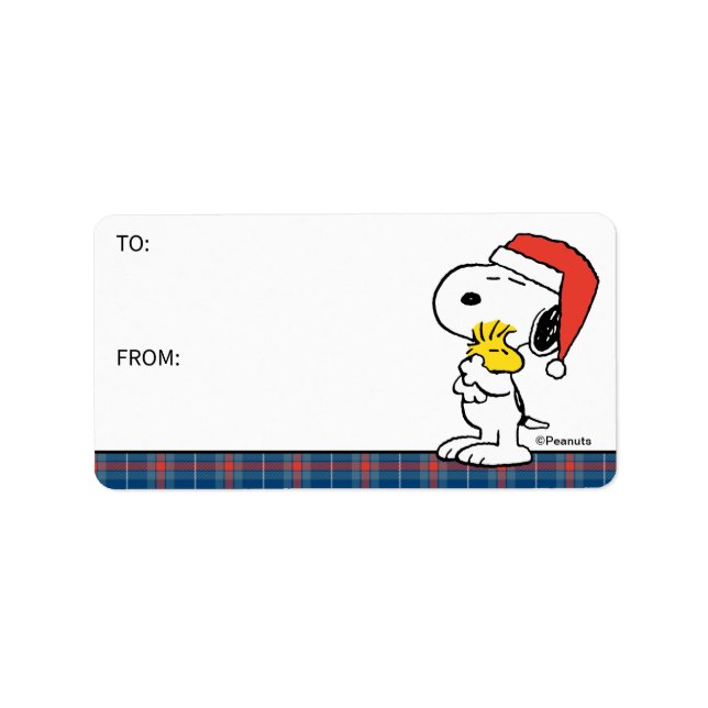 Peanuts | Snoopy & Woodstock Holiday Hugs Gift Tag (Front)