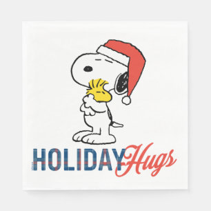 Peanuts Snoopy & Woodstock Holiday Hugs Napkin