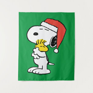 Peanuts Snoopy & Woodstock Holiday Hugs Tapestry