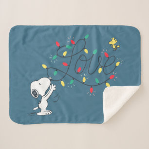 Peanuts   Snoopy & Woodstock Holiday Sherpa Blanket