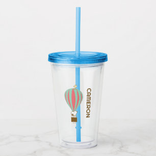 Peanuts Snoopy & Woodstock Hot Air Balloon Acrylic Tumbler