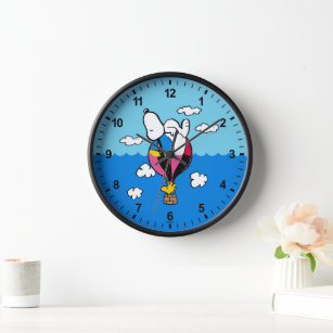 Peanuts   Snoopy & Woodstock Hot Air Balloon Clock