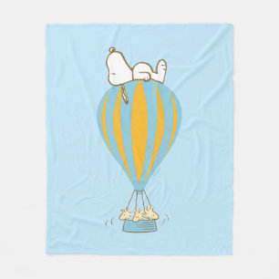 Peanuts Snoopy & Woodstock Hot Air Balloon Fleece Blanket