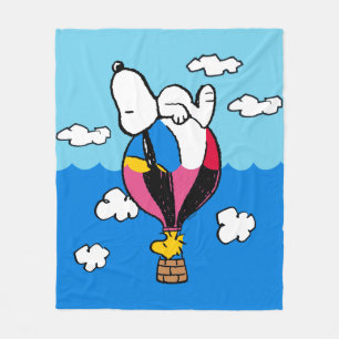 Peanuts Snoopy & Woodstock Hot Air Balloon Fleece Blanket