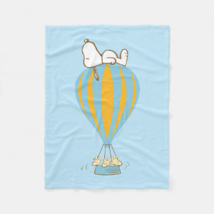 Peanuts Snoopy & Woodstock Hot Air Balloon Fleece Blanket