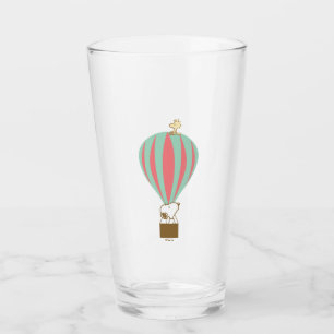 Peanuts Snoopy & Woodstock Hot Air Balloon Glass