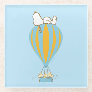 Peanuts Snoopy & Woodstock Hot Air Balloon Glass Coaster