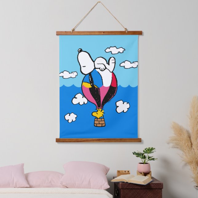 Peanuts | Snoopy & Woodstock Hot Air Balloon Hanging Tapestry (Bedroom)