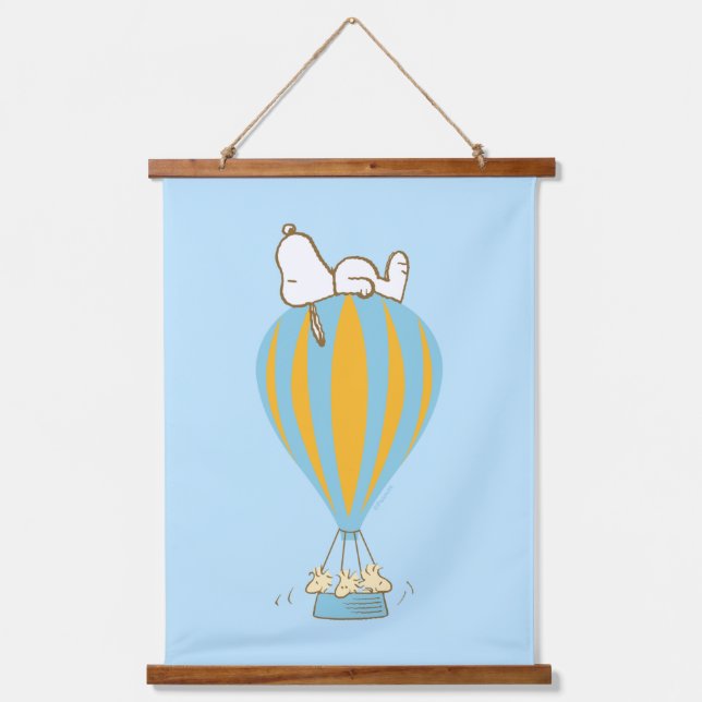 Peanuts | Snoopy & Woodstock Hot Air Balloon Hanging Tapestry (Front)