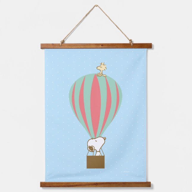 Peanuts | Snoopy & Woodstock Hot Air Balloon Hanging Tapestry (Front)