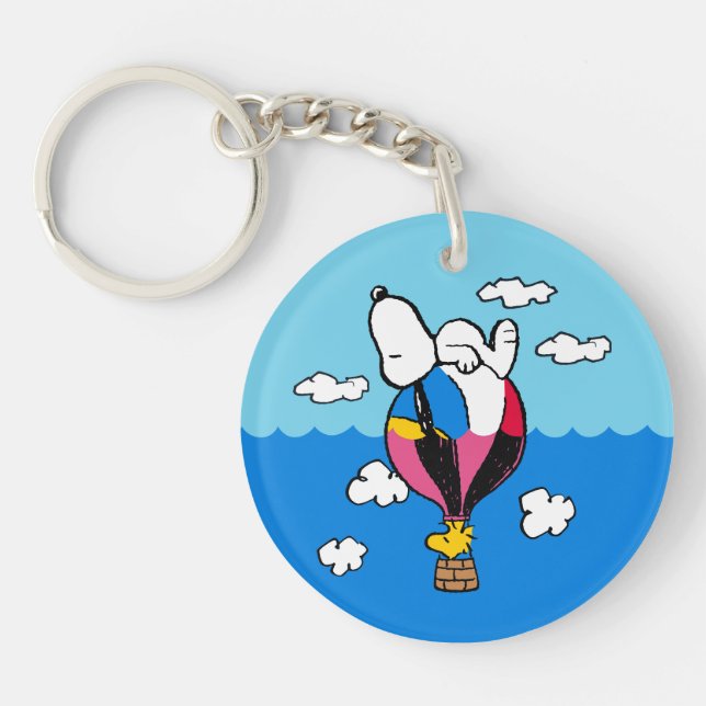 Peanuts | Snoopy & Woodstock Hot Air Balloon Key Ring (Front)