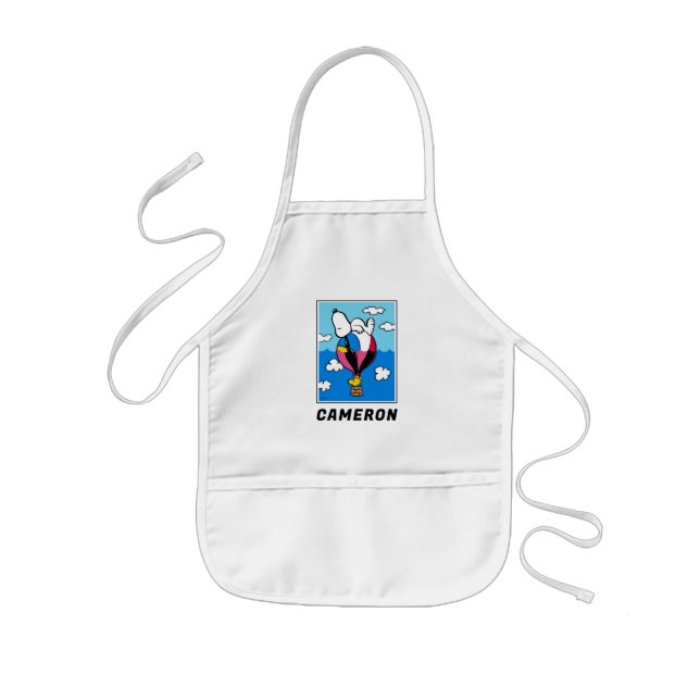 Peanuts | Snoopy & Woodstock Hot Air Balloon Kids Apron (Front)