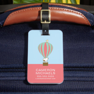 Peanuts   Snoopy & Woodstock Hot Air Balloon Luggage Tag