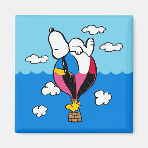 Peanuts   Snoopy & Woodstock Hot Air Balloon Magnet