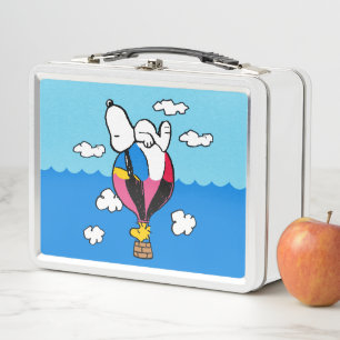 Peanuts Snoopy & Woodstock Hot Air Balloon Metal Lunch Box