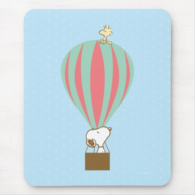 Peanuts | Snoopy & Woodstock Hot Air Balloon Mouse Mat (Front)