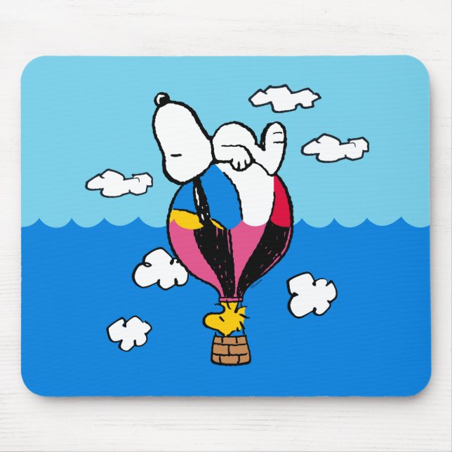 Peanuts | Snoopy & Woodstock Hot Air Balloon Mouse Mat (Front)